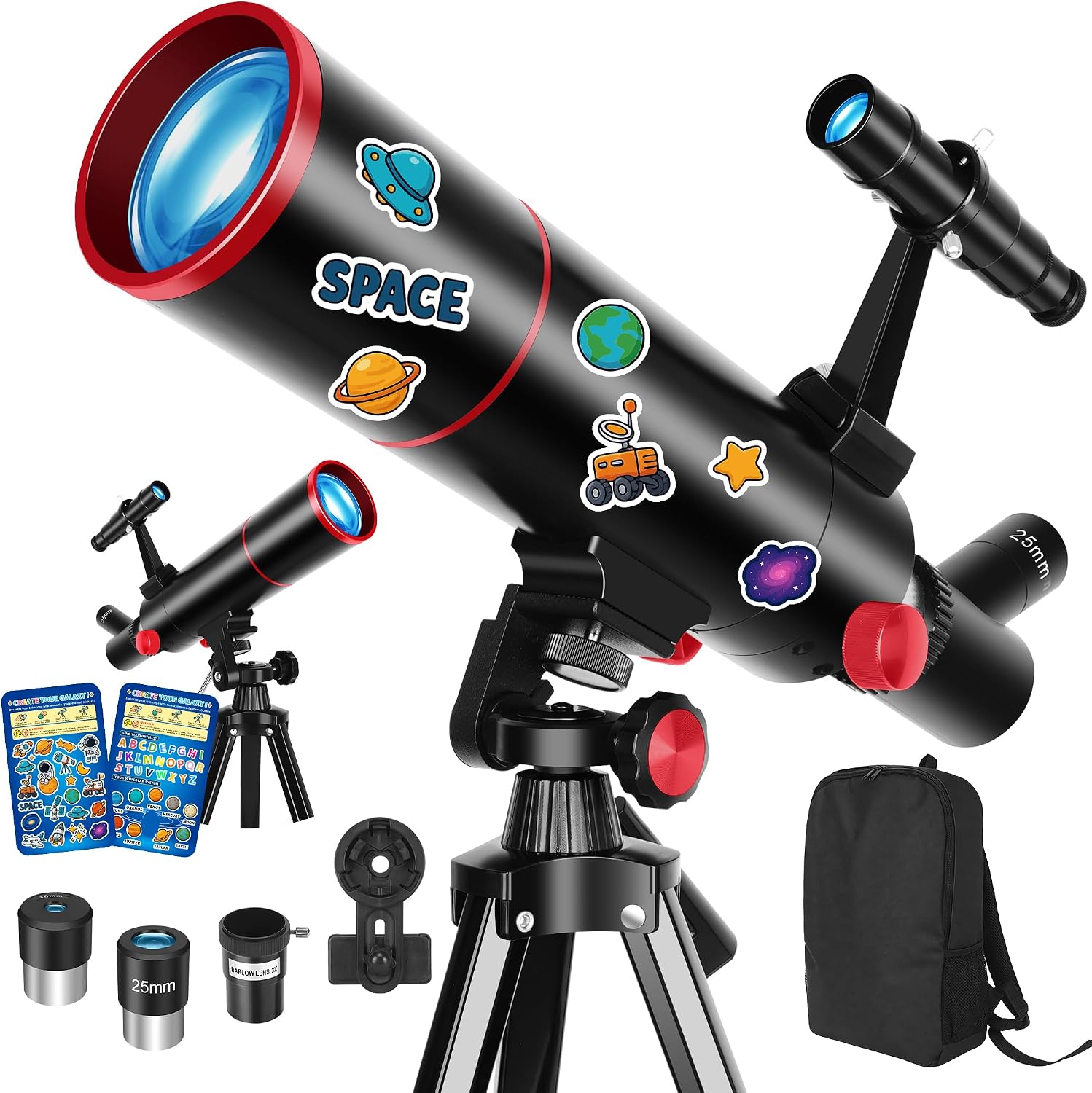 80mm Astronomical Telescope for Kids & Beginners