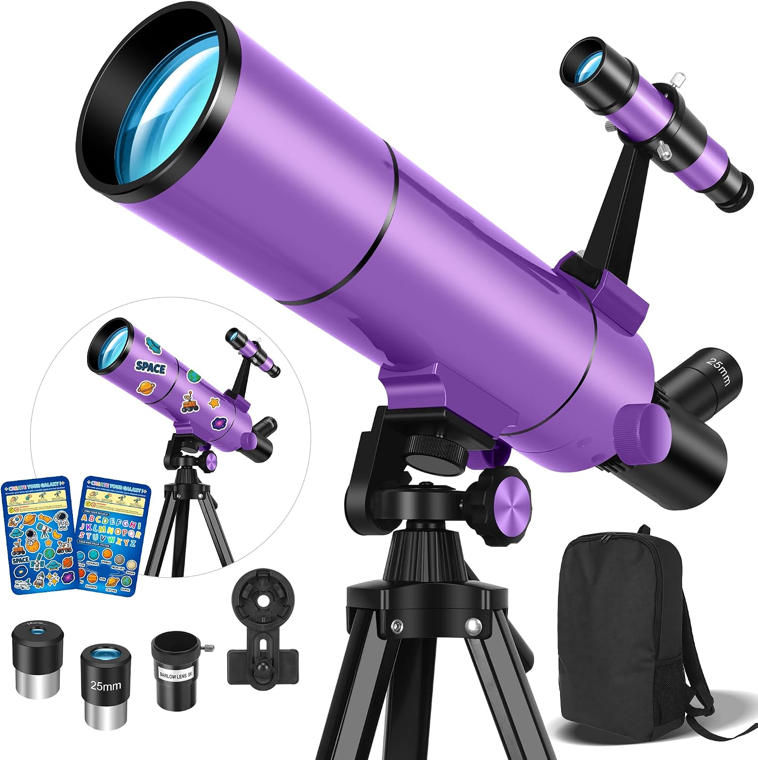 80mm Astronomical Telescope for Kids & Beginners