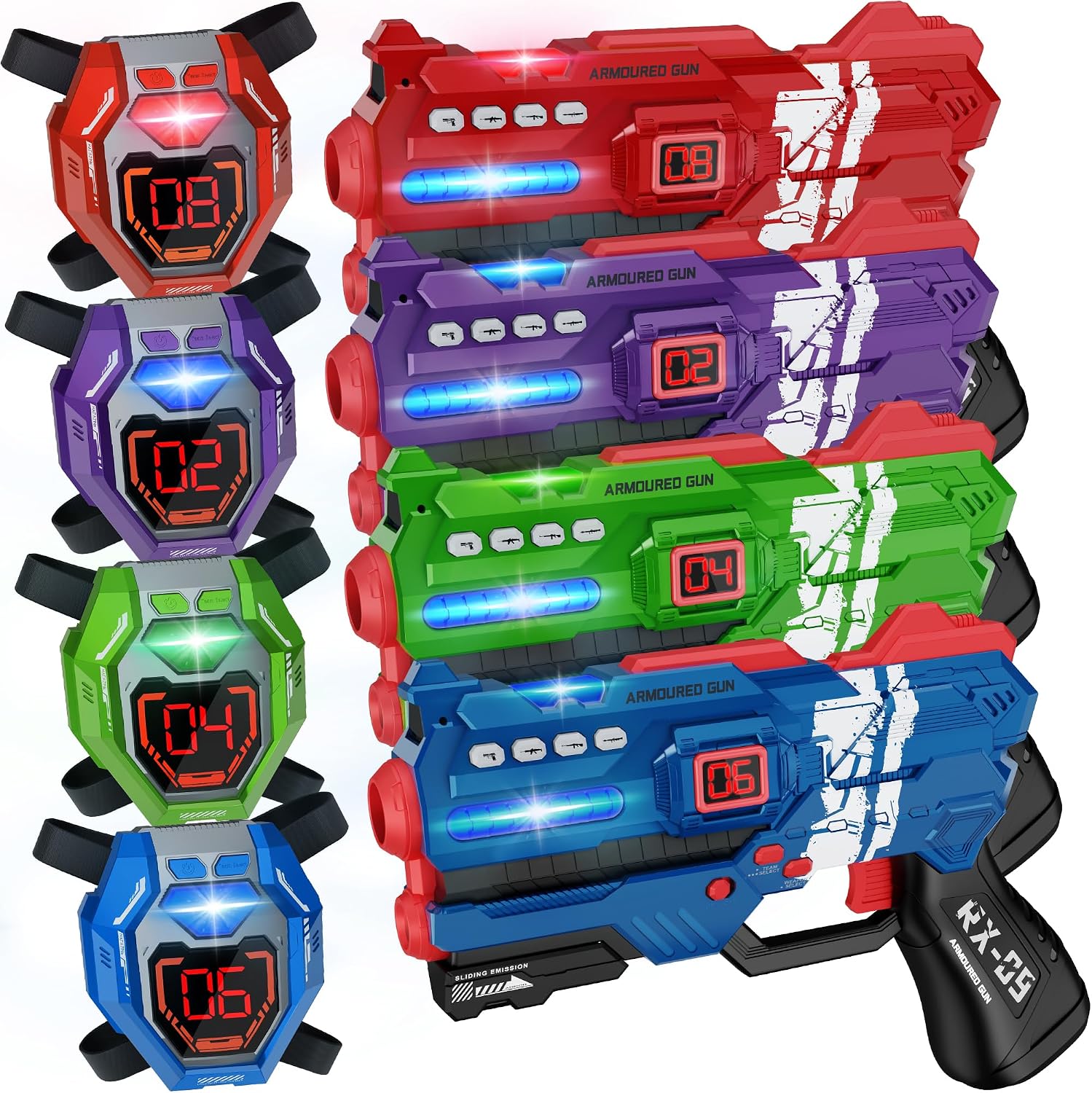 Infrared Laser Tag Blaster Set with Vests - 4 Player