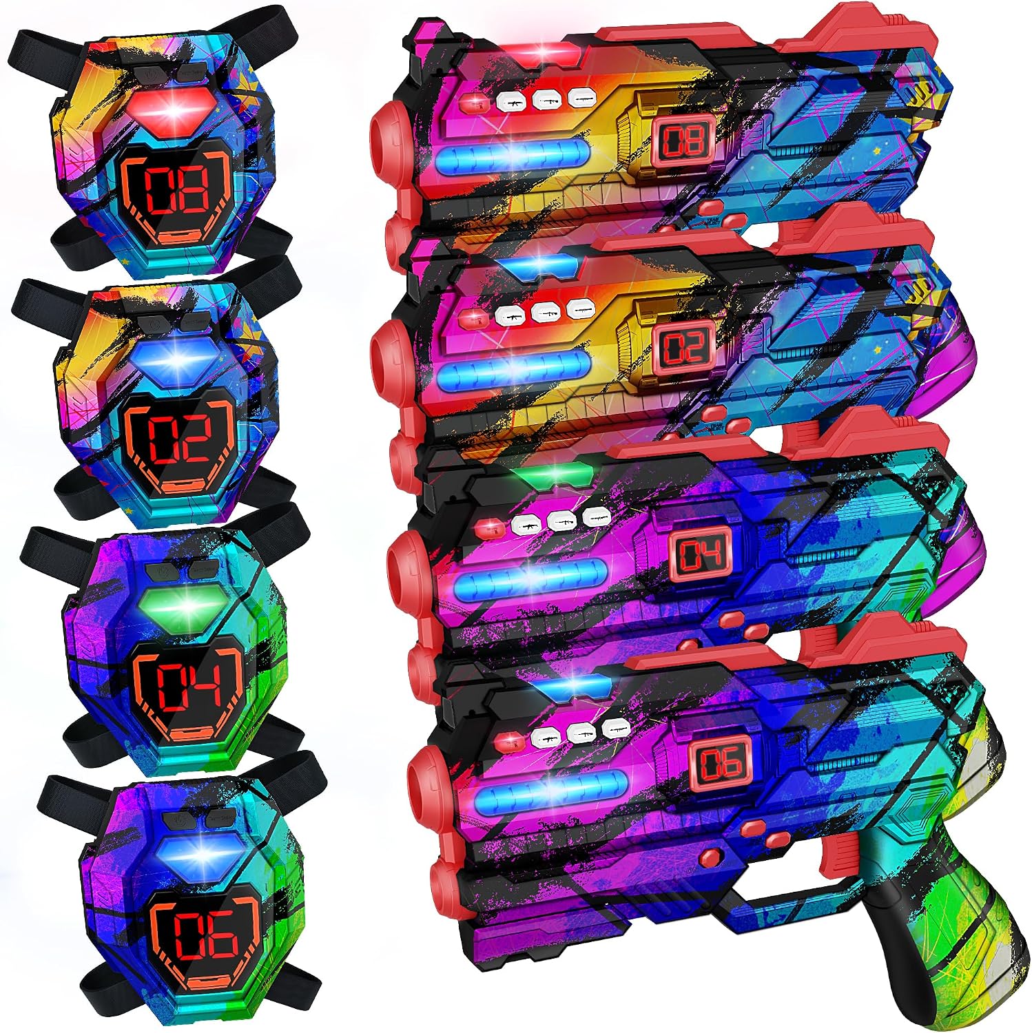 Infrared Laser Tag Blaster Set with Vests - 4 Player