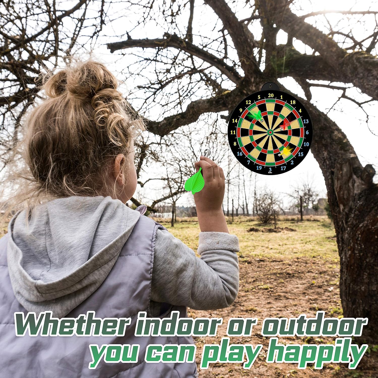 Magnetic Dart Board Game Set with 12 Safe Darts for Kids